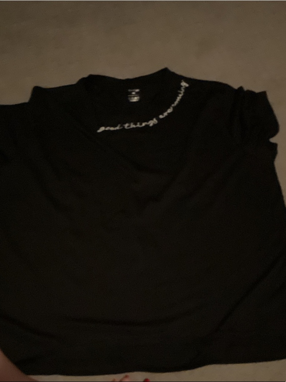 SHEIN Black Short Sleeve Graphic Crewneck Tee